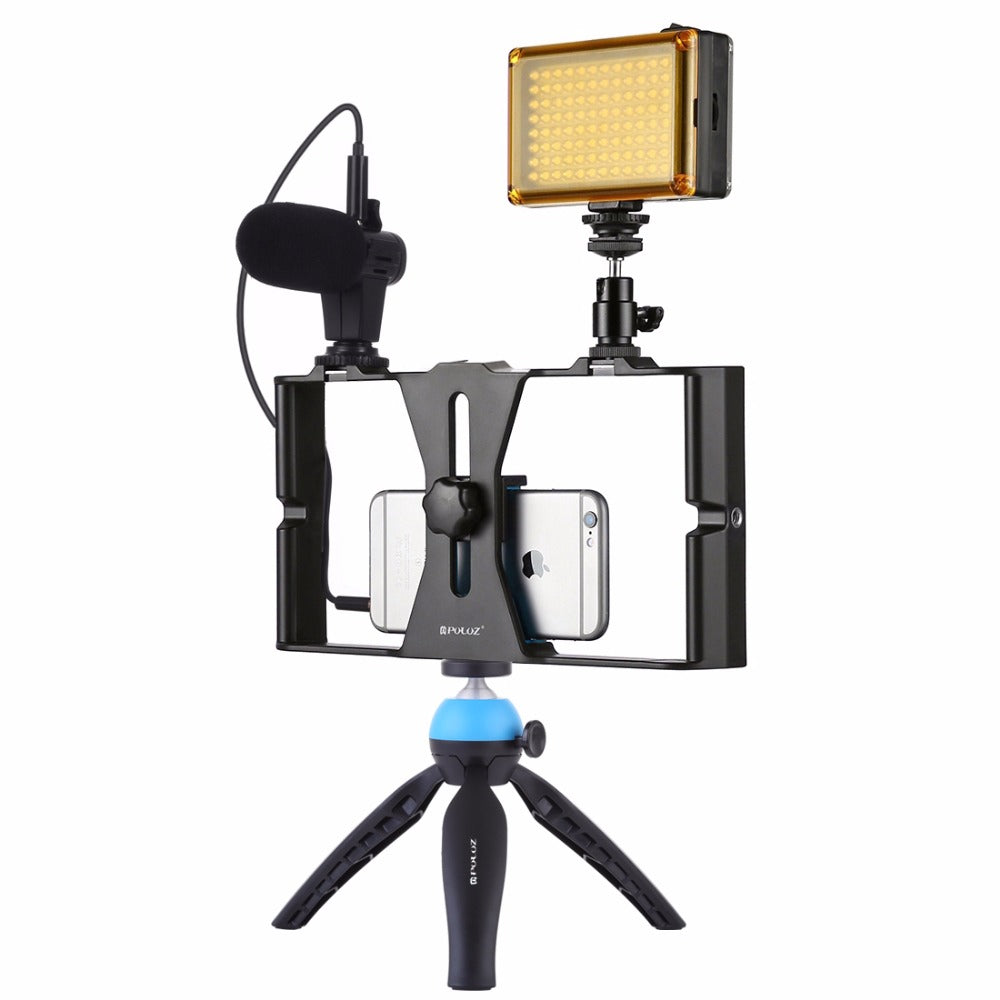 Smartphone Video Rig Filmmaking Recording Handle Stabilizer Bracket for iPhone, Galaxy, Xiaomi, LG and Other Smartphones bracket
