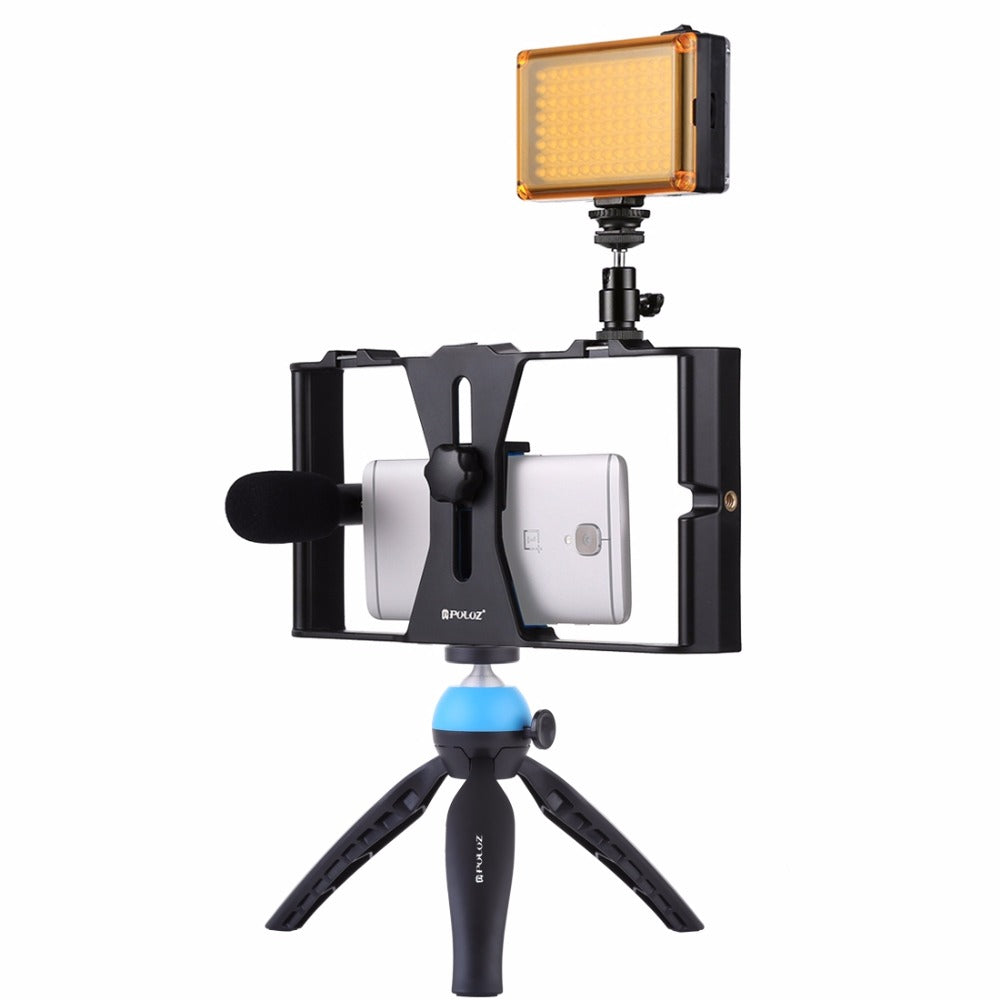 Smartphone Video Rig Filmmaking Recording Handle Stabilizer Bracket for iPhone, Galaxy, Xiaomi, LG and Other Smartphones bracket