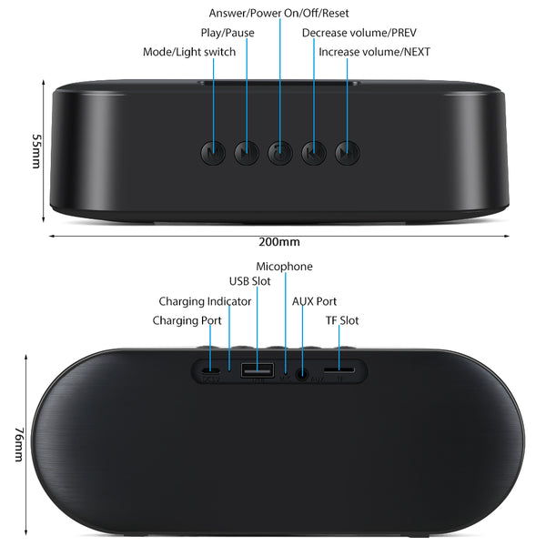 Wireless Bluetooth Speaker Stereo Surround Sound Flashing Light Headset