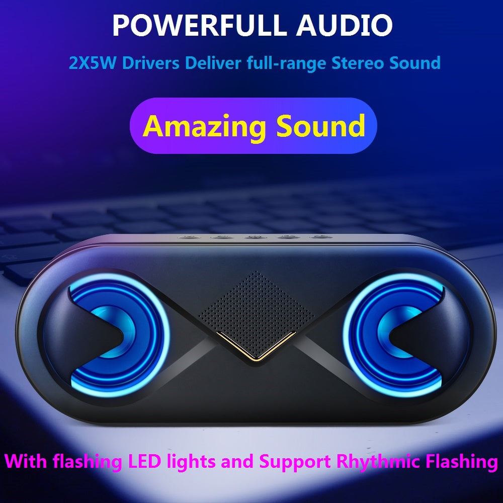 Wireless Bluetooth Speaker Stereo Surround Sound Flashing Light Headset